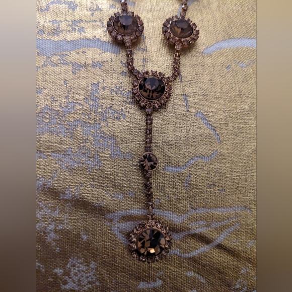 Gold plated necklace with tourmaline stones - Picture 2 of 5